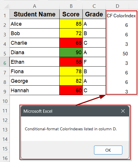 Capture ColorIndex of Conditional‑Formatting Colors with the DisplayFormat Property