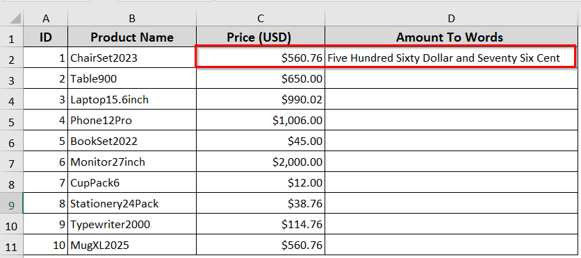 Convert Currency Values To Words In Excel using VBA Code
