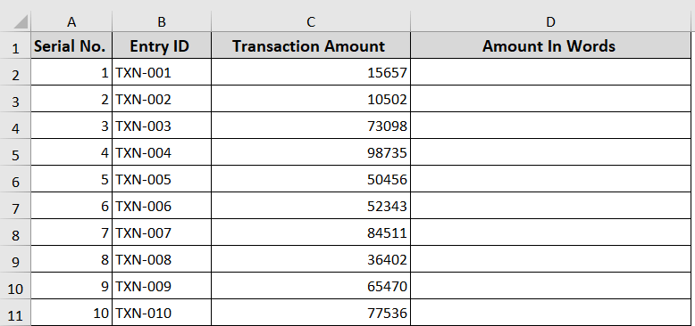 Convert The Number To Words Using a Formula