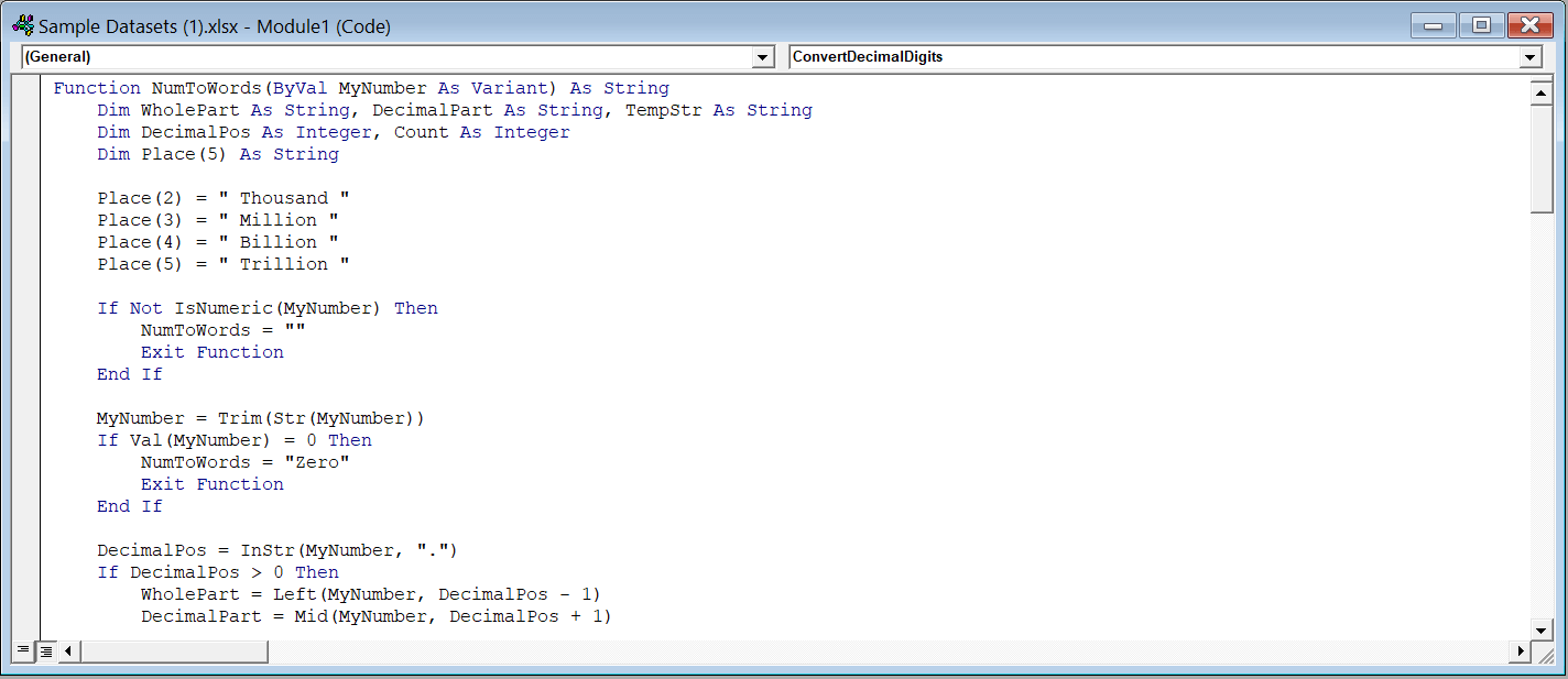 Convert The Number To Words In Excel Using VBA Code