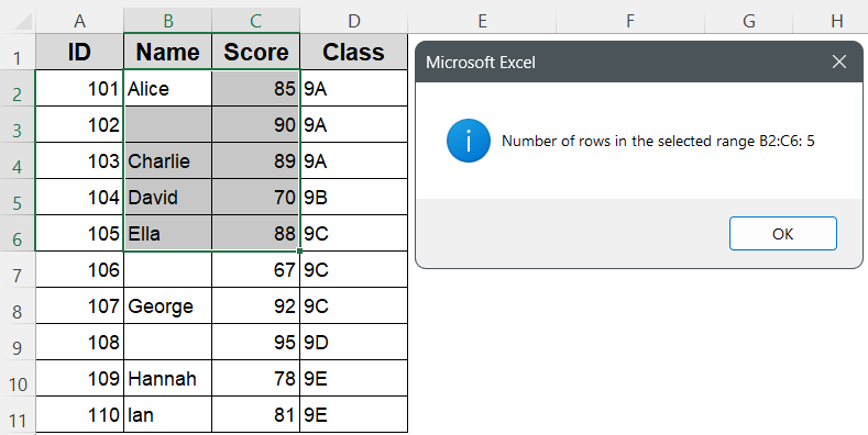 Counting Rows Within a Specific Range (No Keyword Required)