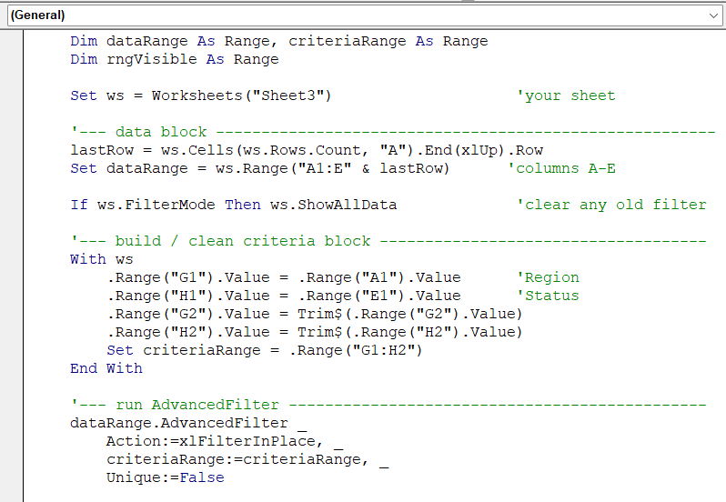 Explore AdvancedFilter with AND and OR Criteria