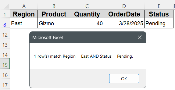 Explore AdvancedFilter with AND and OR Criteria