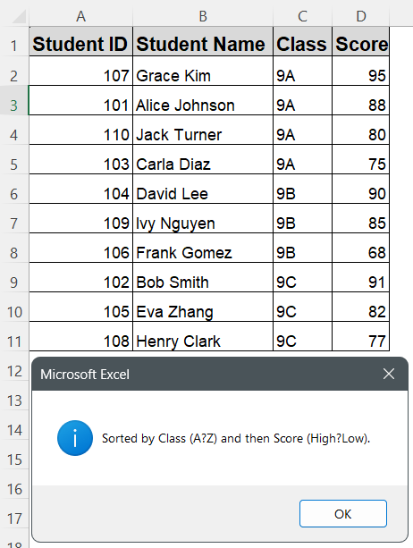 Sorting Multiple Columns Using VBA
