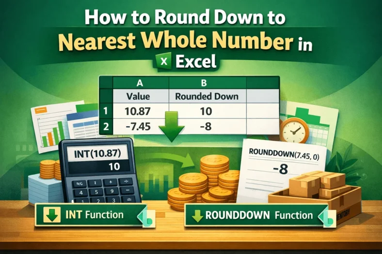 featured image - excel round down to nearest whole number