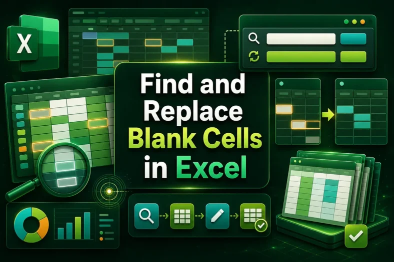 featured image - find and replace blank cells in excel