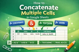 featured image - google sheets concatenate multiple cells