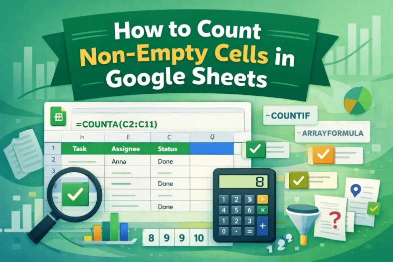 featured image - google sheets count non empty cells
