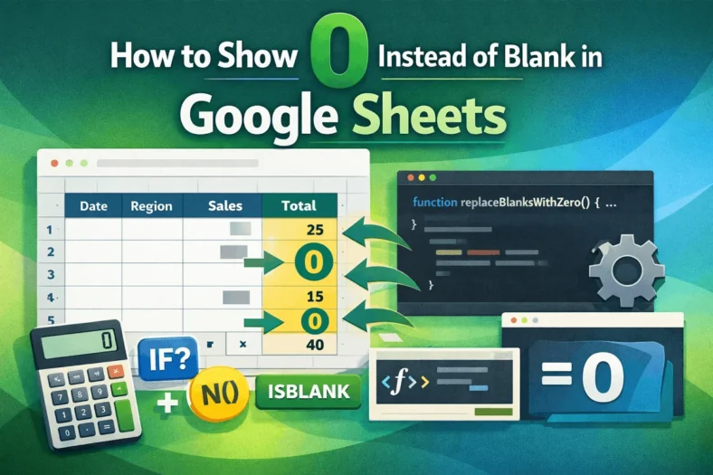 featured image - google sheets if blank then 0