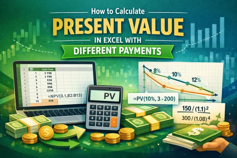 featured image - how to calculate present value in excel with different payments