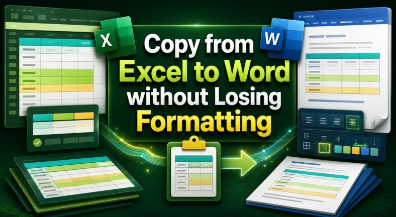 featured image -how to copy from excel to word without losing formatting