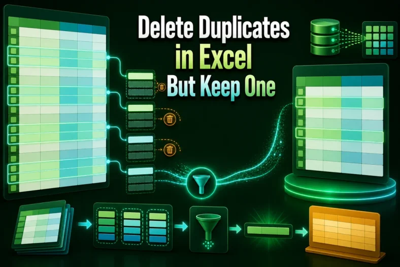 featured image -how to delete duplicates in excel but keep one