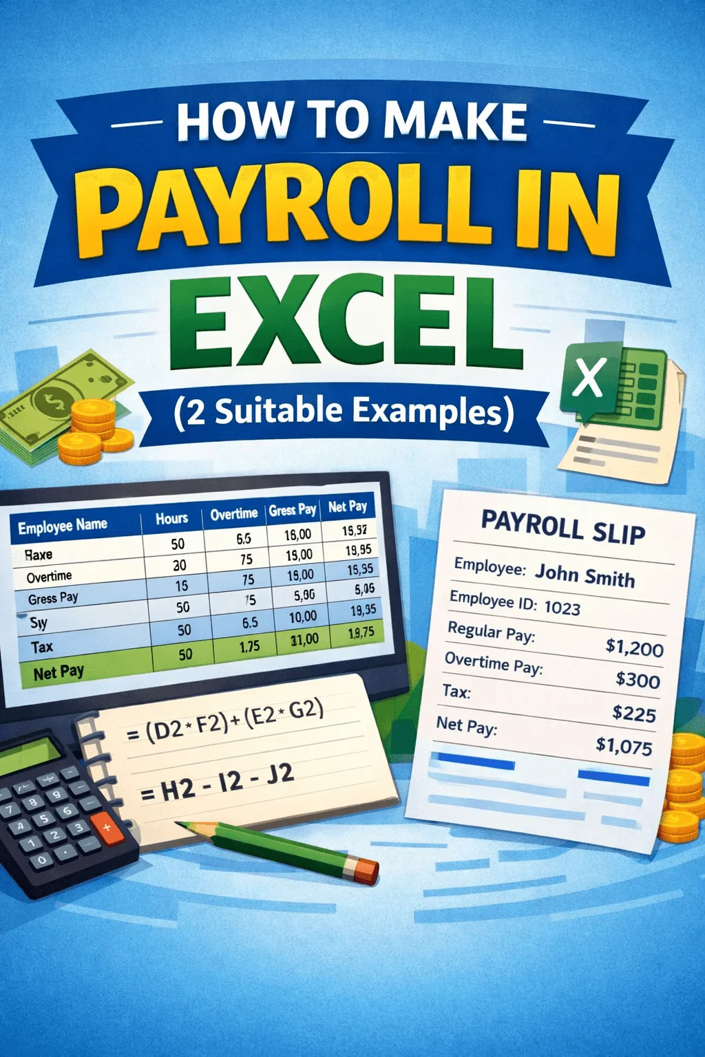 How to Make Payroll in Excel (2 Suitable Examples) - Excel Insider