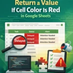 featured image - if cell color is red then google sheets
