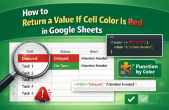 featured image - if cell color is red then google sheets
