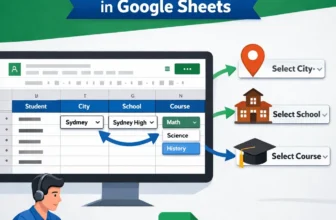 featured image - multiple dependent drop down list google sheets