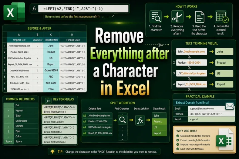 featured image - remove everything after a character in excel