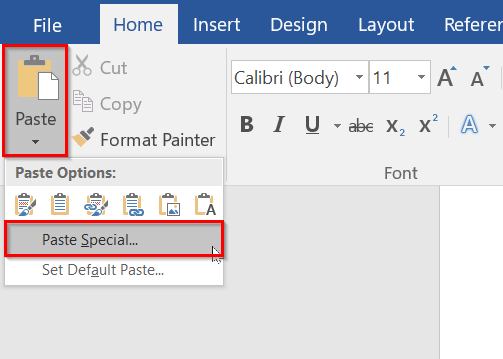 Embedding Excel within the MS Word File