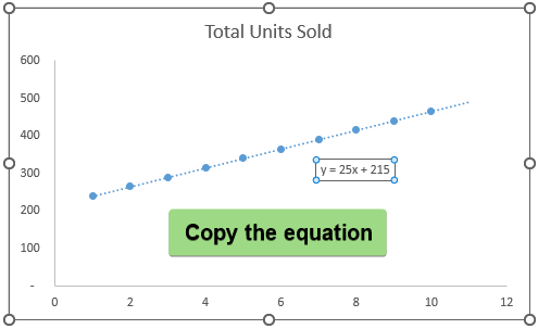 Copying trendline equation