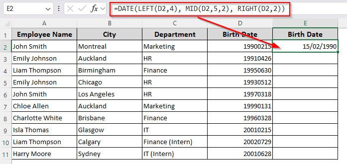 overview image - how to convert 8 digit number to date in excel
