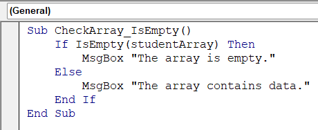 Using IsEmpty to Check if an Array Is Empty in VBA