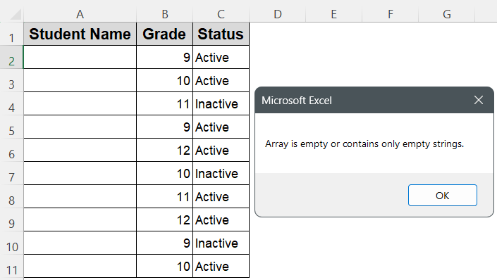 Check if a String Array Is Empty Using the Join Function
