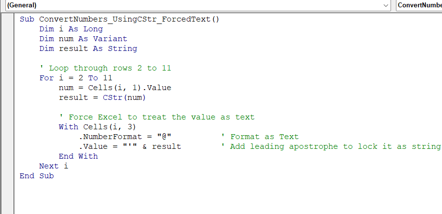 Use CStr Function to Convert Numbers to Strings in Excel VBA