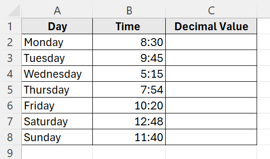 Use Basic Arithmetic Formula to Convert Hours and Minutes to Decimal