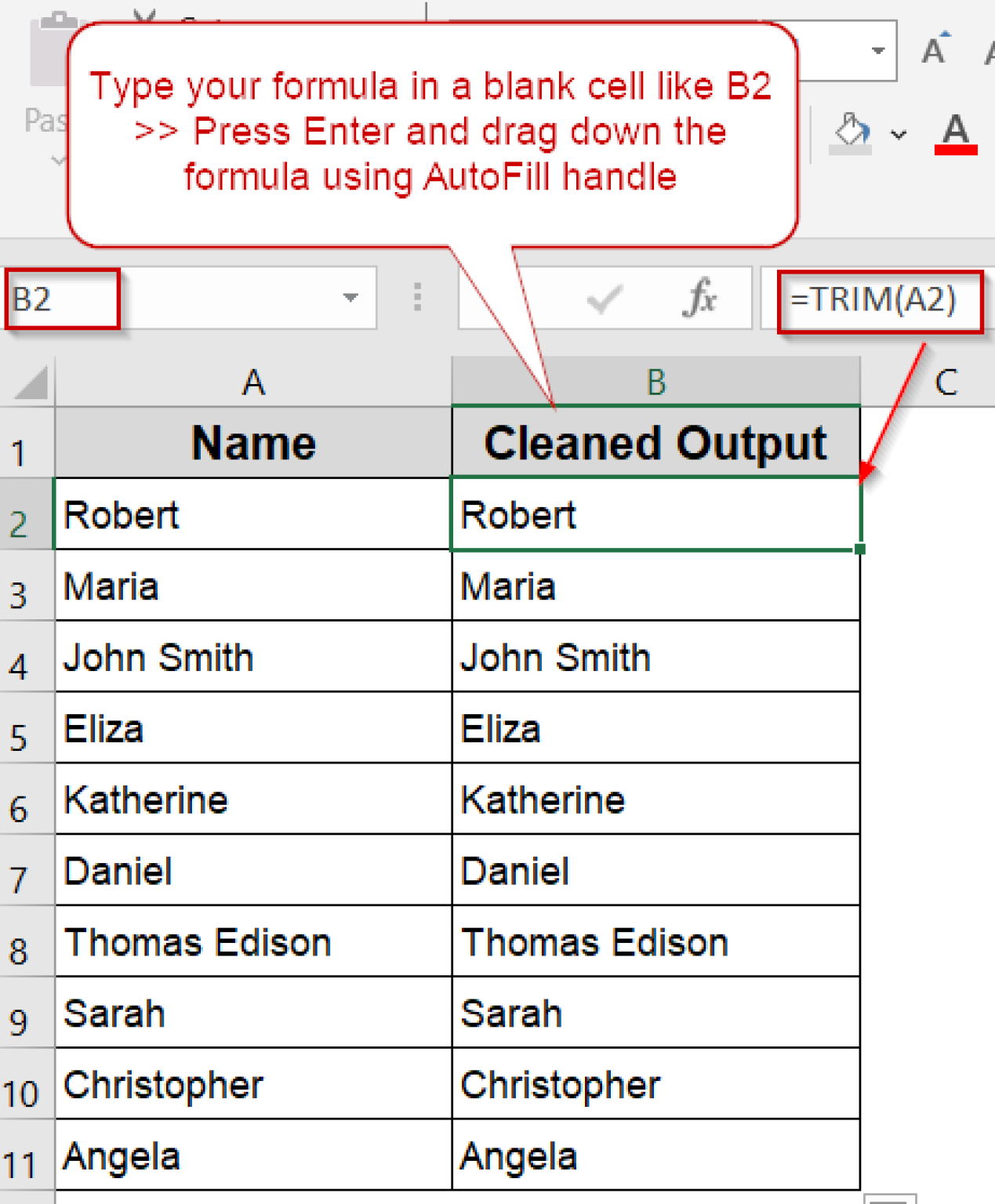 How to Remove Space After Text in Excel (6 Effective Ways) - Excel Insider