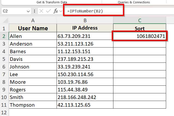 Insert VBA Macro to Sort IP Address in Excel