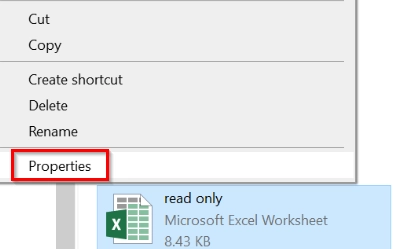 Disable Read-Only from Excel File Properties