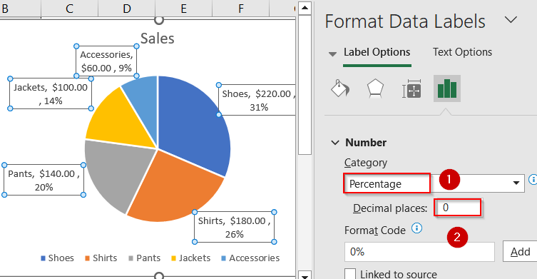 Steps to Show Both Percentage and Value in Excel Pie Chart