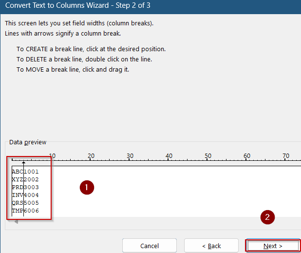 Eliminate First 3 Characters Using Text to Columns Feature