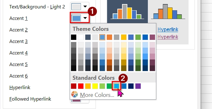 Create a Custom Theme to Change the Theme Colors in Excel