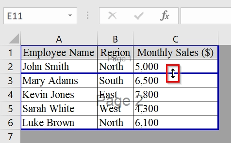 Using Drag and Drop Page Actions to Move Page Breaks in Excel