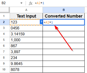 Multiplying by 1 to Convert Text to Number