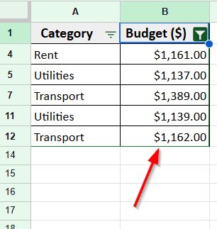 Apply Filter to Hide Rows Based on Cell Value