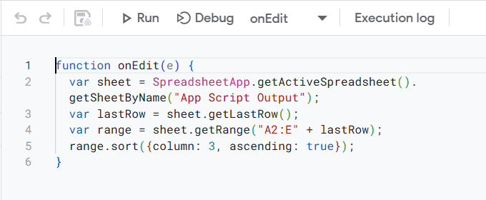 Auto-Sort Data Using App Script