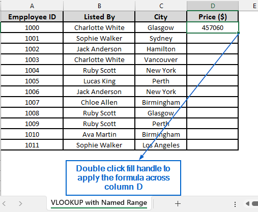 Use VLOOKUP with Named Range