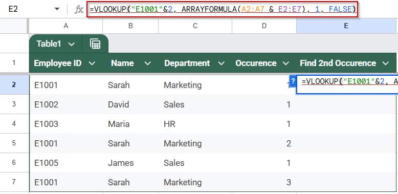 Use Helper Column & VLOOKUP Function to Find the Nth Duplicate
