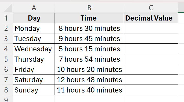 Use a Custom Formula to Convert Text Based Hours and Minutes to Decimals
