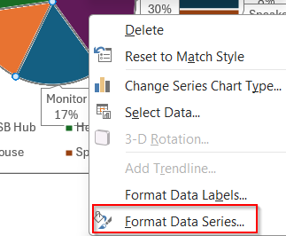 Steps to create a bar of pie chart in Excel
