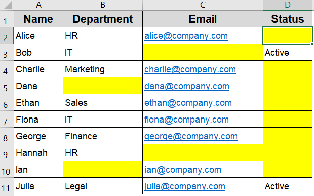 Use ISBLANK or OR Function in a Custom Formula