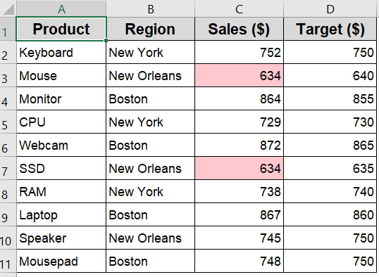 Highlight Duplicate or Unique Values