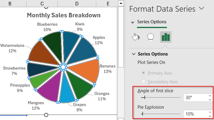 Steps to Create a Pie Chart in Excel with Words
