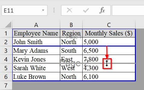Using Drag and Drop Page Actions to Move Page Breaks in Excel