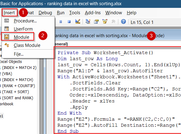 Use VBA to Auto-Sort and Rank When the Sheet Activates