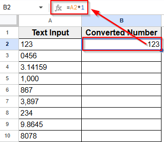 Multiplying by 1 to Convert Text to Number