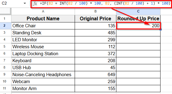 Using IF and INT for Custom Rounding