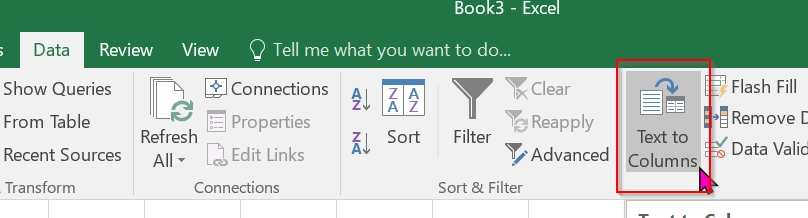 Using Text to Columns Tool to Copy Text into Several Cells from Word to Excel